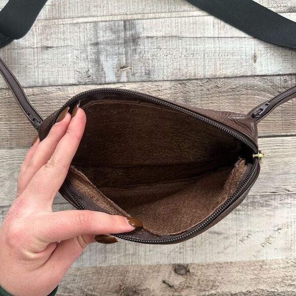 Vintage Libaire Brown Pebble Leather Unisex Waist Belt Bag Fanny Pack One Size - Picture 4 of 9
